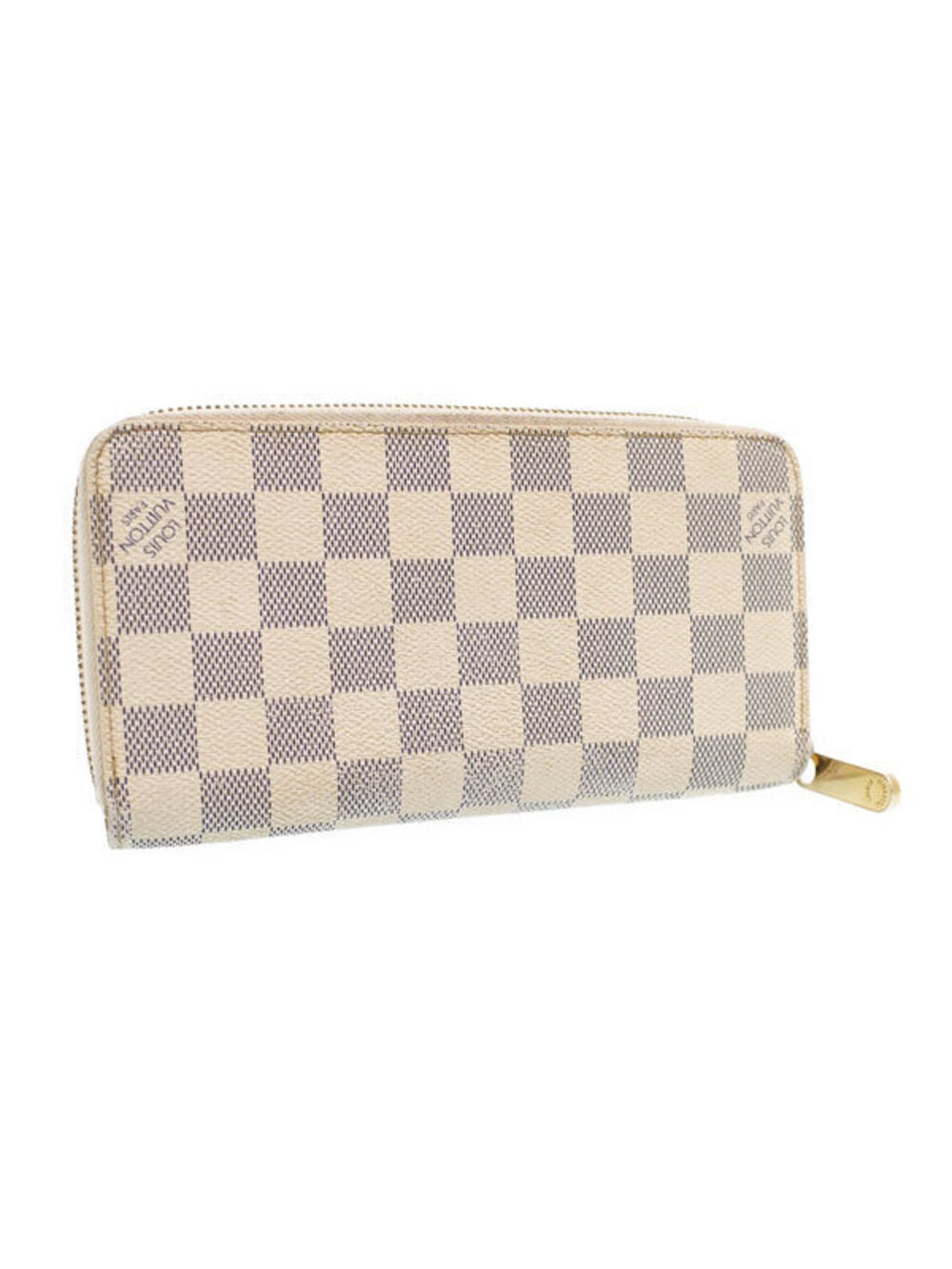 Louis Vuitton Wallet Round Azur Long Damier Zipper Zippy White